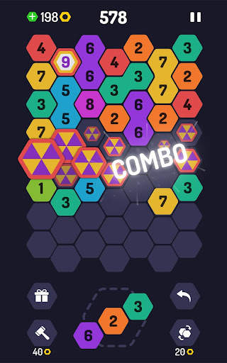 UP 9 - Hexa Puzzle! Merge Numbers to get 9 screenshot 3