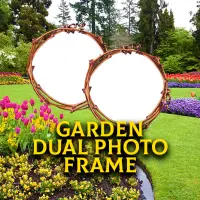 Beautiful Garden Double Photo Frame Application أيقونة