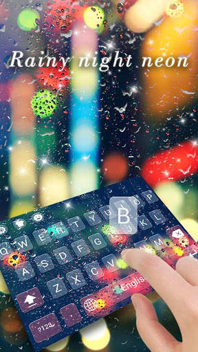 Rainy night neon keyboard screenshot 3