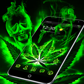 Weed रास्ता खोपड़ी थीम आइकन