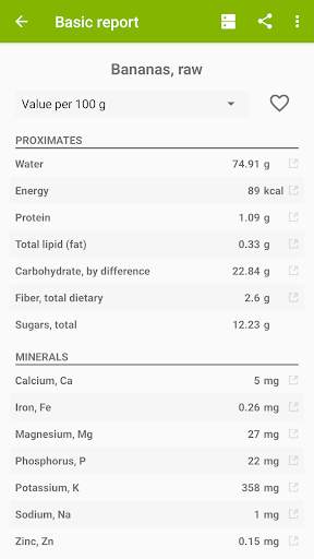 Nutrition facts screenshot 4