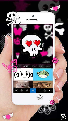 Chủ Đề Bàn Phím Pink Sexy Skull screenshot 4