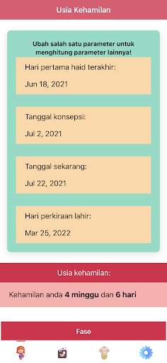 Kalkulator Kehamilan: Persalinan & Usia Kehamilan screenshot 1