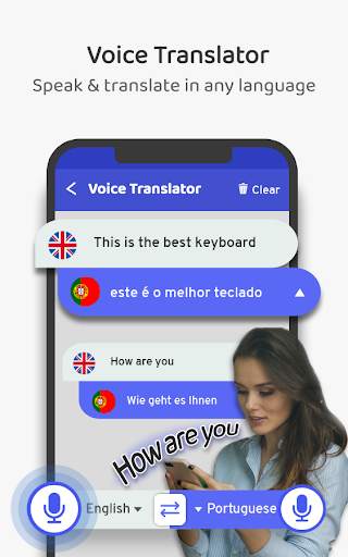 Portuguese Voice Keyboard – Speak to Type screenshot 1