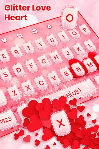 Glitter Love Heart Keyboard screenshot 1