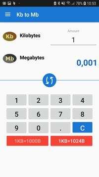 Kb to Mb Converter screenshot 1