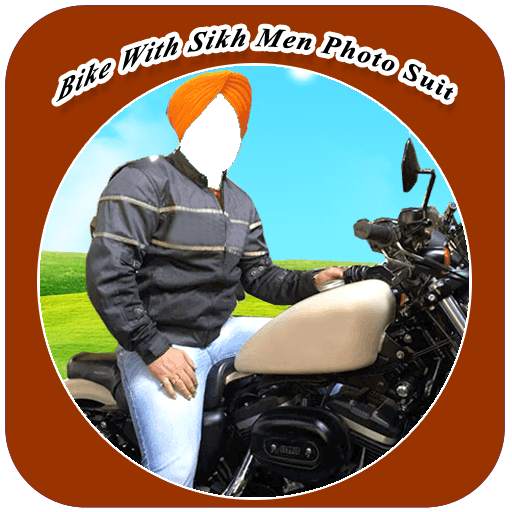 Bike With Sikh Men Photo Suit 1.7