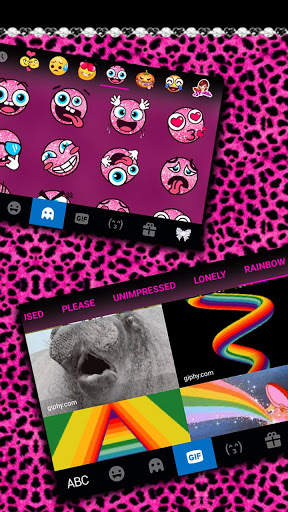 Glitter Pink Leopard Keyboard Theme screenshot 4