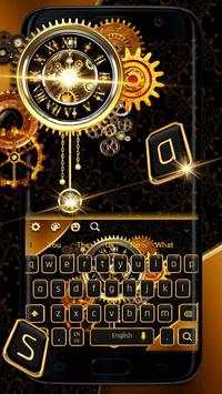 Luxury Golden Clock Keyboard Theme screenshot 1