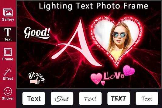 Lighting Text Photo Frame screenshot 1
