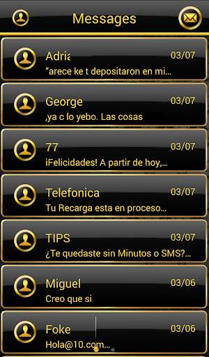 THEME FOR GO SMS BLACK GOLD screenshot 3