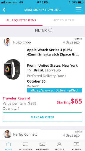 KNGRO - CONNECTING TRAVELERS AND SHOPPERS screenshot 5