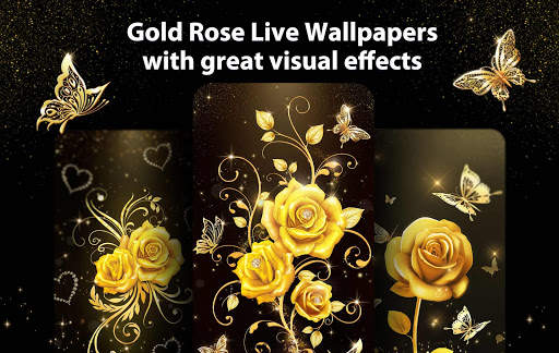 Gold Rose Live Wallpaper & Launcher Themes screenshot 1