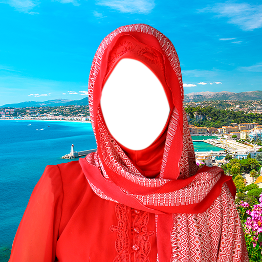 ikon wanita jilbab foto montase