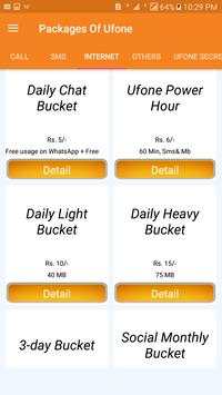All Ufone Packages 2019 Free screenshot 2
