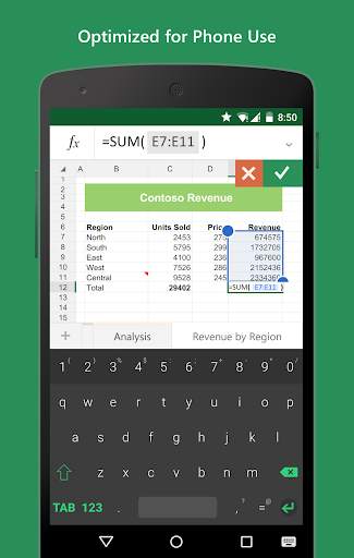 Keyboard for Excel скриншот 1