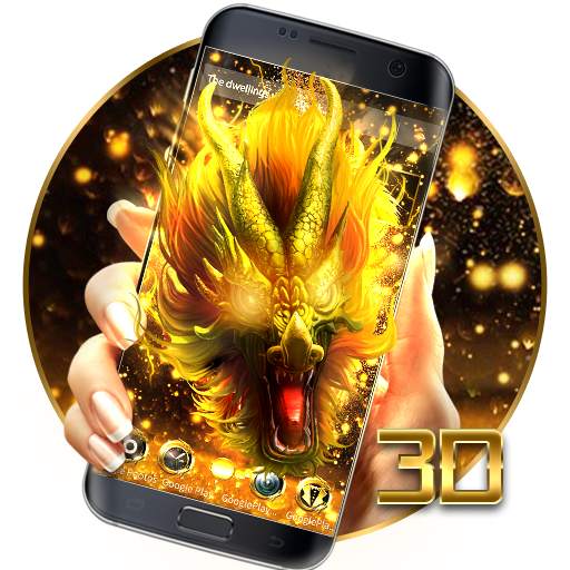 3D gold fire dragon theme 1.3.4