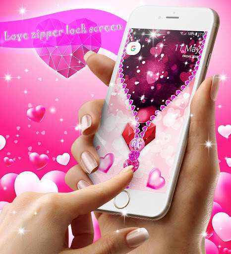Love zipper lock screen screenshot 1