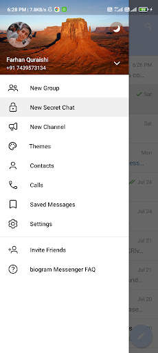 Biogram lite Messenger video call text sms screenshot 3