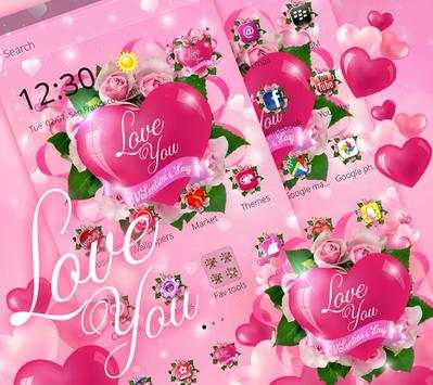 Romantic Love Heart Theme 2 تصوير الشاشة