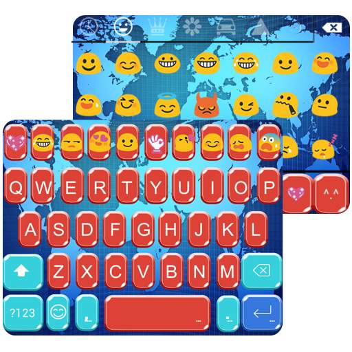 World Map Emoji Keyboard Theme 1.1.4