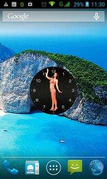 Sexy Girl Analog Clock Widget screenshot 1