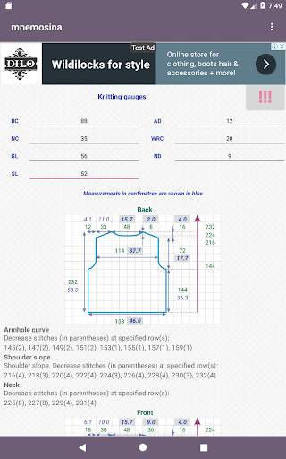 Mnemosina knitting patterns screenshot 13