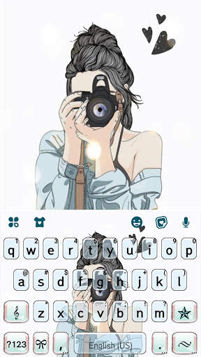 Camera Girl Keyboard Background screenshot 5