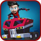 Ejen ali car racing 3d logo