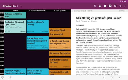 FOSDEM 2023 Schedule screenshot 10