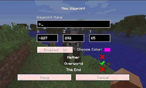 Waypoints para Minecraft PE screenshot 1
