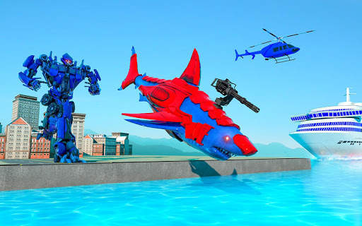 Police Shark Robot Car Transform Simulator screenshot 3