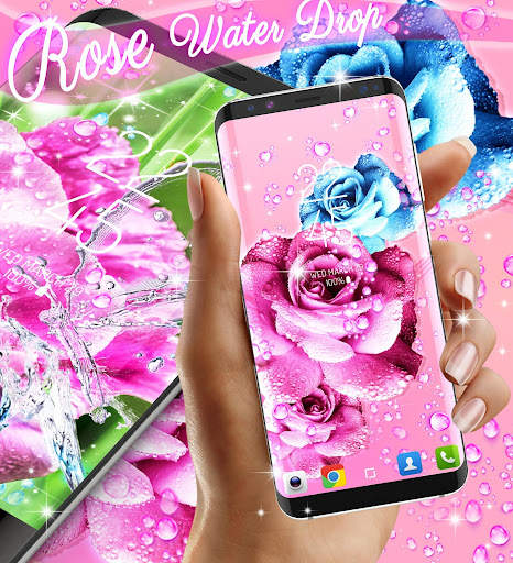 Rose pink water drop wallpaper screenshot 1