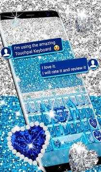 Blue Glitter Bow Keyboard Theme 2 تصوير الشاشة