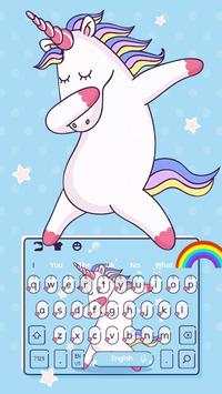 Cute Doing Dabbing Unicorn Keyboard Theme screenshot 1