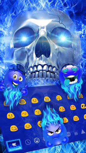 Blue Flaming Skull Keyboard Theme screenshot 3