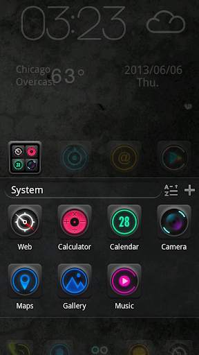 Dark Zero GO Launcher Theme screenshot 3