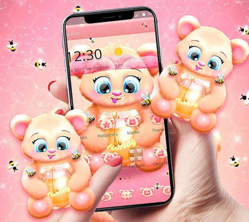 Pink Cartoon Teddy Bear Theme screenshot 5