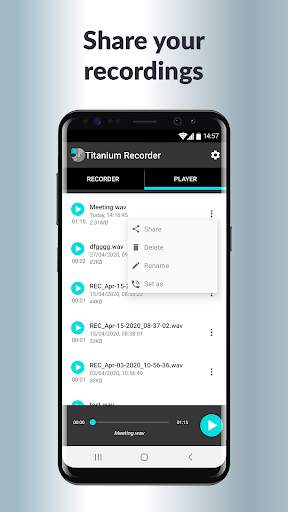 Titanium Voice Recorder with number ID 3 تصوير الشاشة