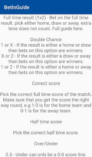 Bet In one click: guide app screenshot 2