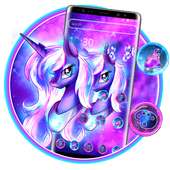 Cartoon Purple Galaxy Unicorn Theme logo