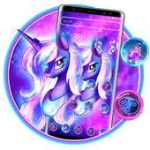 Cartoon Purple Galaxy Unicorn Theme 1.1.2