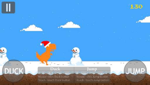 T-rex runner - Christmas Games Color screenshot 2