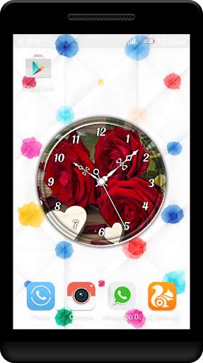 Red Rose Clock Live Wallpaper screenshot 4