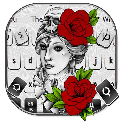 Tattoo Rose Keyboard Theme 10001002