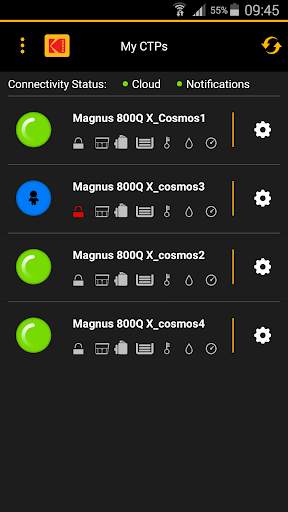 Kodak mobile CTP control App screenshot 1