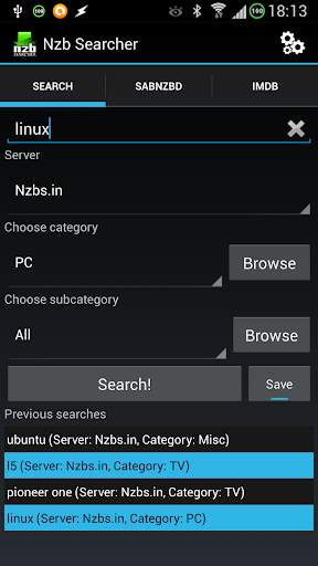 Nzb Searcher Trial (Newznab) screenshot 1