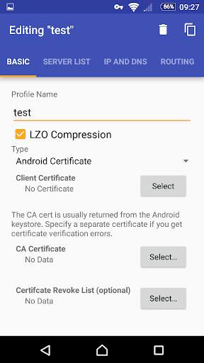 OpenVPN for Android screenshot 1