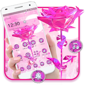 Pink Diamond Glitter Rose Theme icon