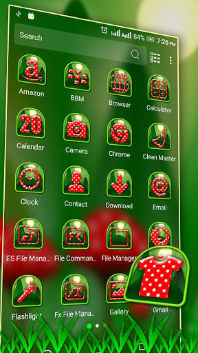 Red Mushroom Green Launcher Theme screenshot 2